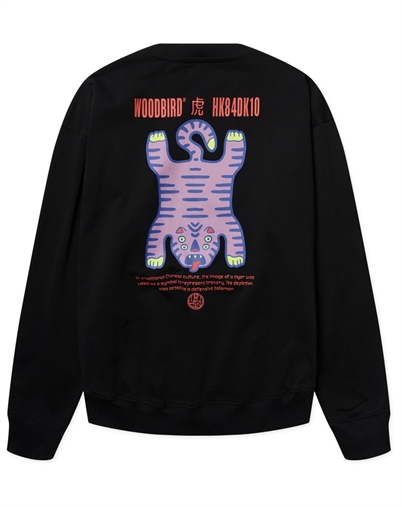 Woodbird - WBDuke Tiger Crew Sweatshirt - Black 